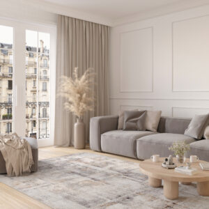 Alfombra Valley Gris Rojo Ladrillo Moderno Moteado