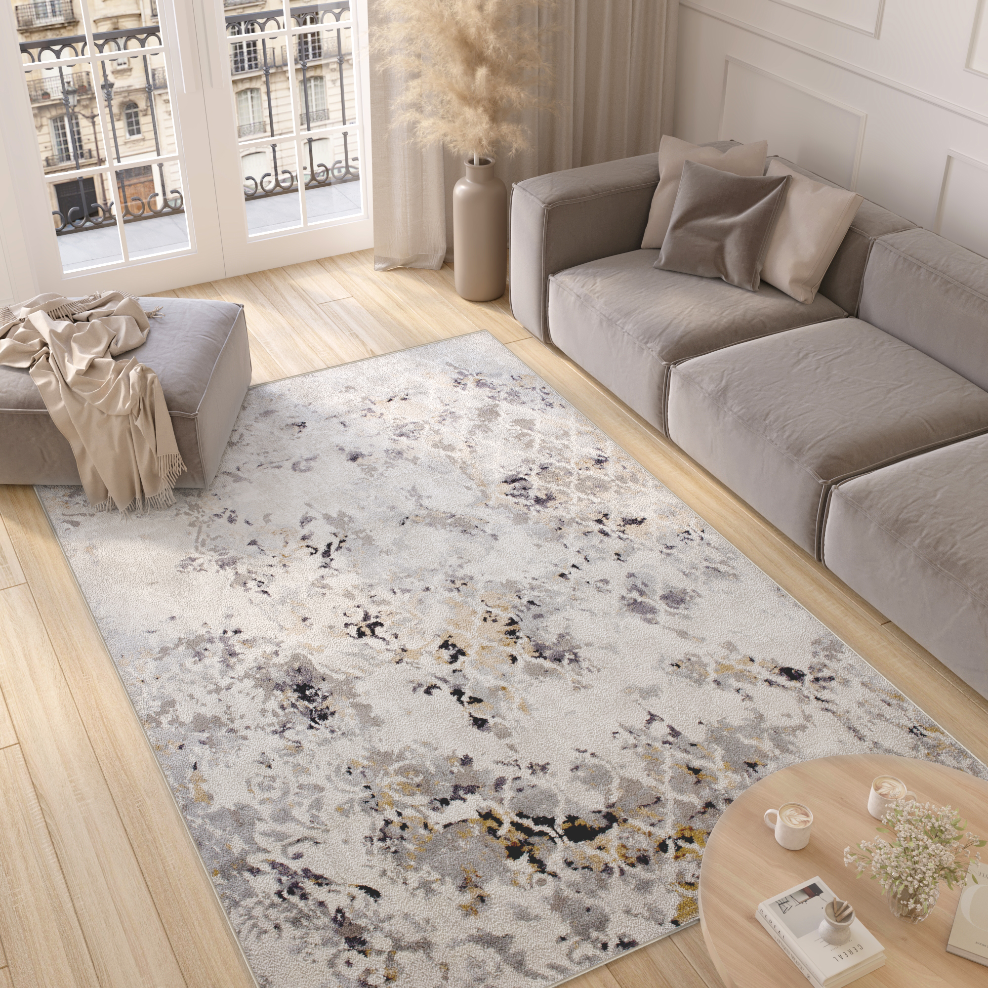 Alfombra Valley Gris Rojo Ladrillo Vintage Trellis