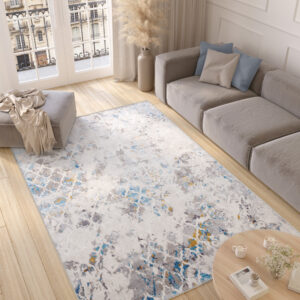 Alfombra Valley Gris Azul Vintage Trellis