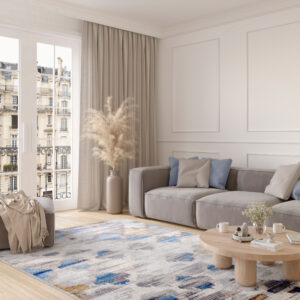 Alfombra Valley Gris Azul Trébol Marroquí