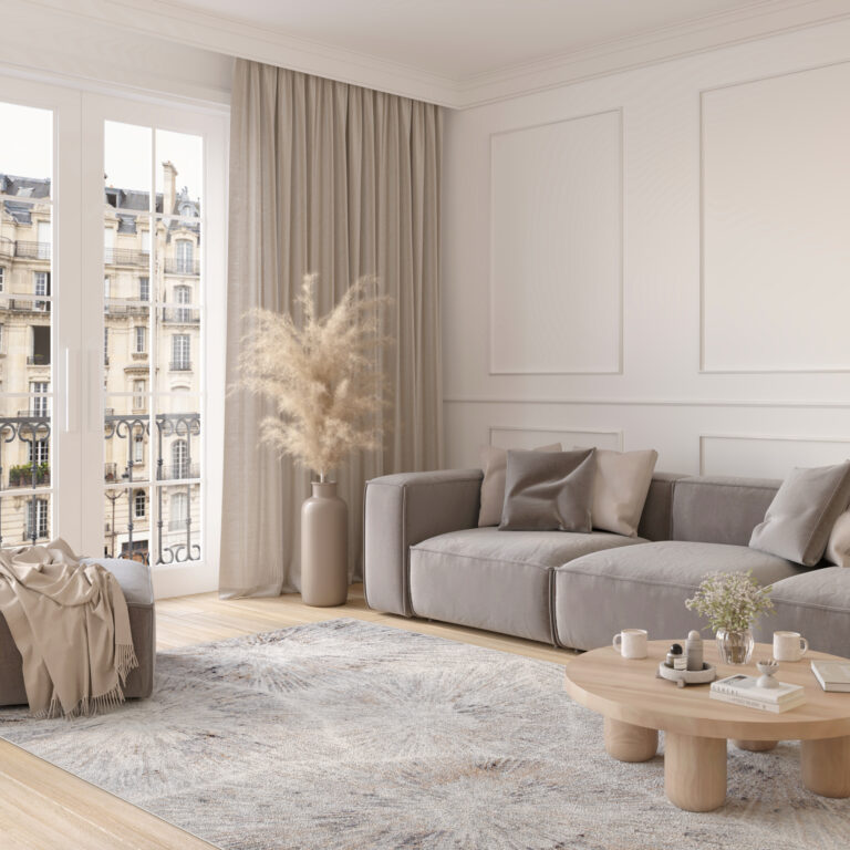 Alfombra Valley Gris Rojo Ladrillo Moderno Líneas