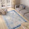 Alfombra Valley Gris Azul Ornamental Vintage