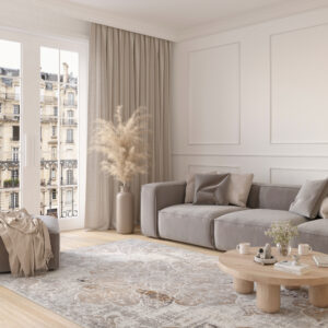 Alfombra Valley Gris Beige Vintage Floral