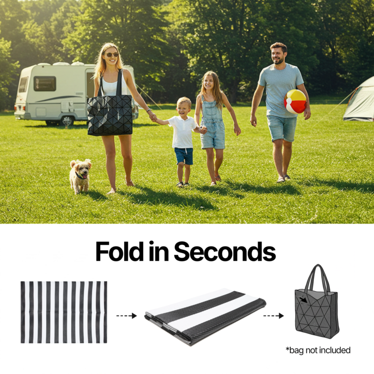 Alfombra Ibiza Exterior Reversible Impermeable Negro Blanco Rayas