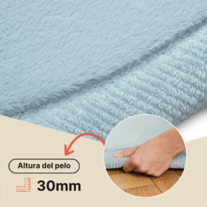 Alfombra Infantil Fluffin Redonda Azul