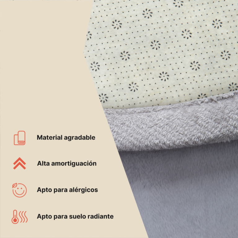 Alfombra Infantil Fluffin Redonda Gris Claro