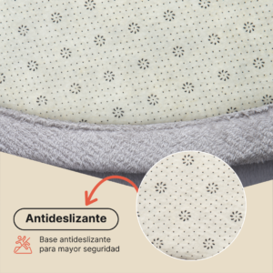 Alfombra Infantil Fluffin Redonda Gris Claro