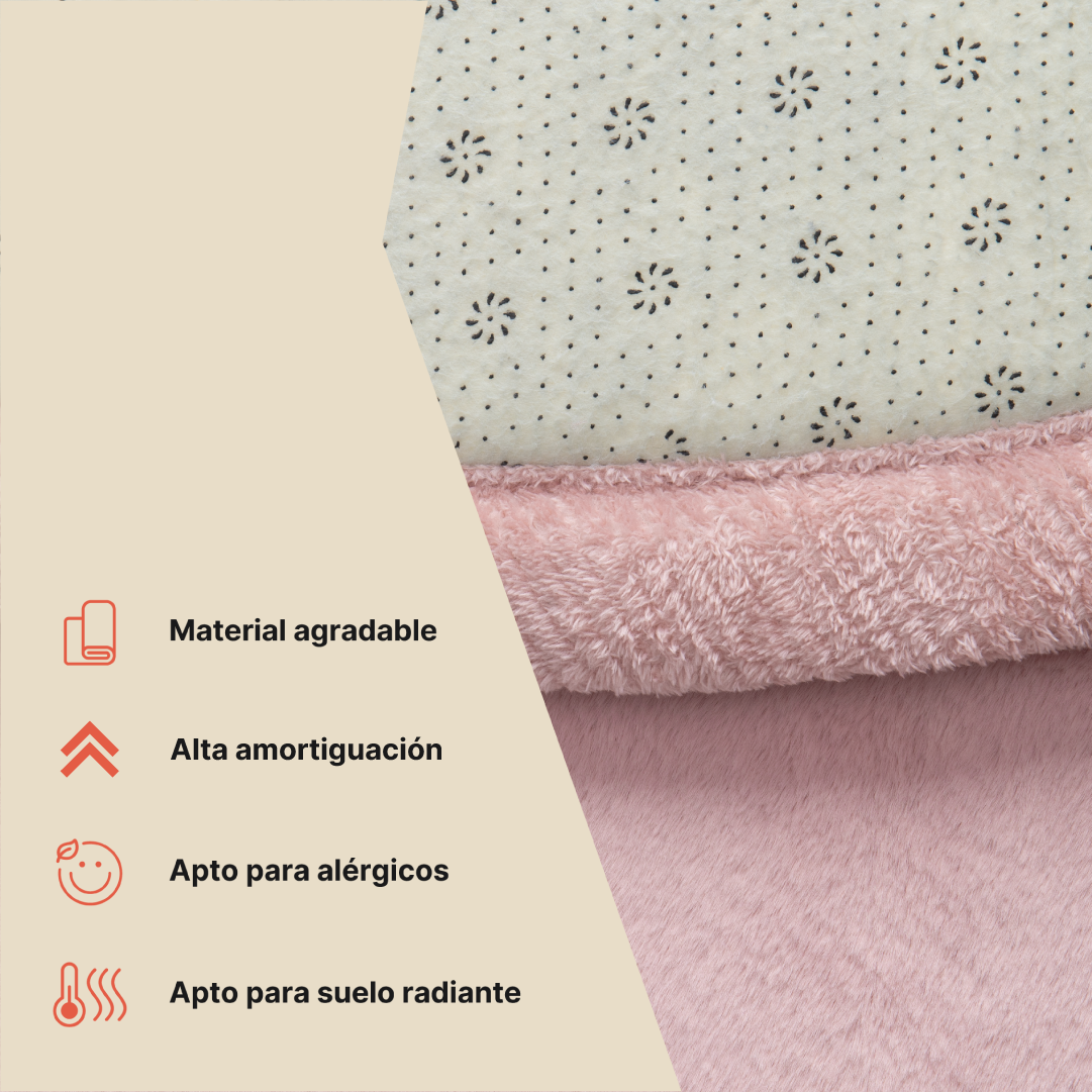 Alfombra Infantil Fluffin Redonda Rosa