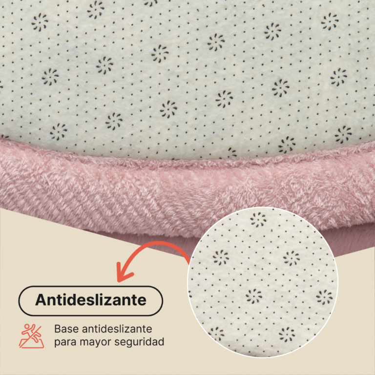 Alfombra Infantil Fluffin Redonda Rosa