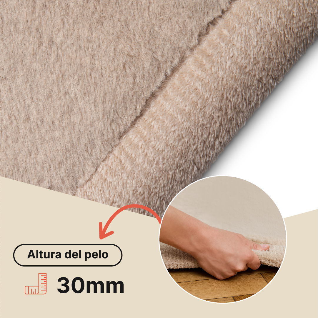 Alfombra Infantil Fluffin Cuadrada Beige