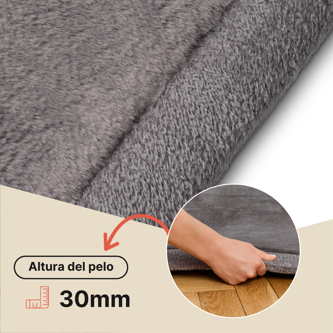 Alfombra Infantil Fluffin Cuadrada Gris Oscuro