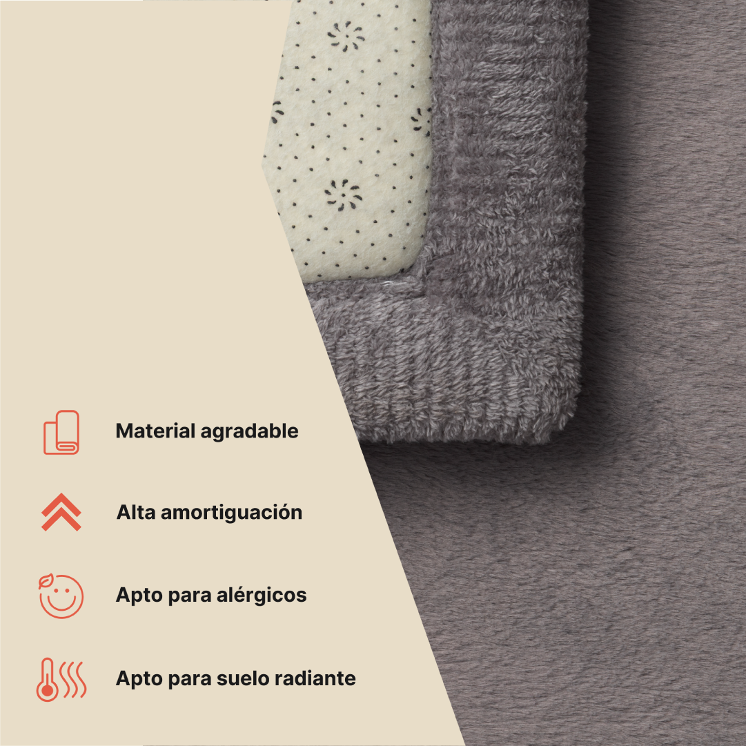 Alfombra Infantil Fluffin Cuadrada Gris Oscuro