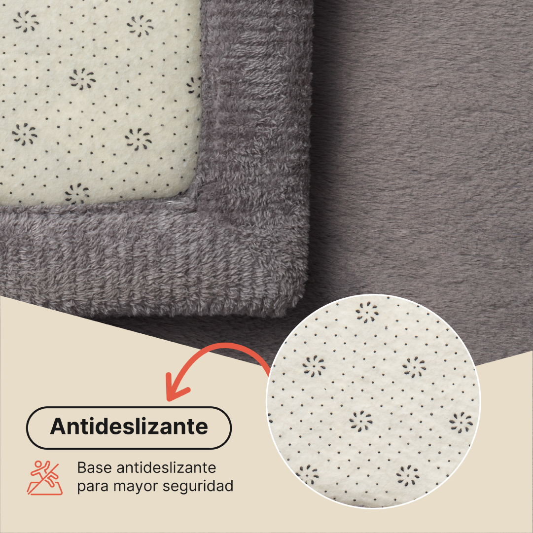 Alfombra Infantil Fluffin Cuadrada Gris Oscuro