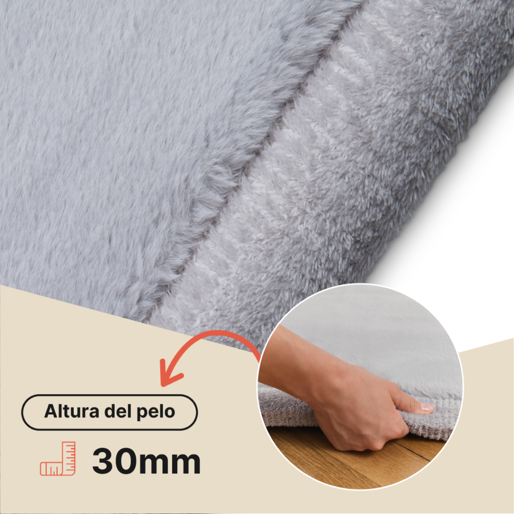 Alfombra Infantil Fluffin Gris Claro