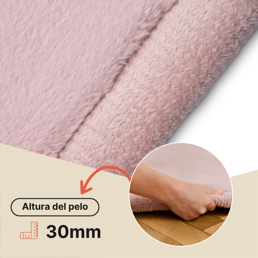 Alfombra Infantil Fluffin Cuadrada Rosa
