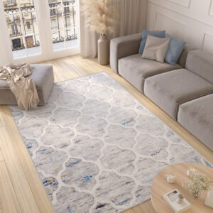 Alfombra Valley Gris Azul Trellis Marroquí