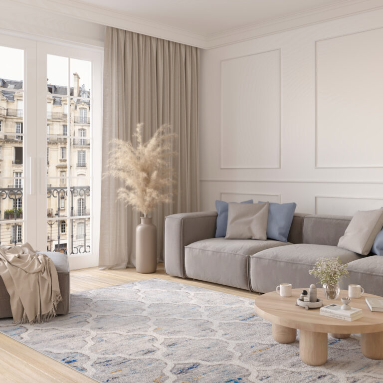 Alfombra Valley Gris Azul Trellis Marroquí