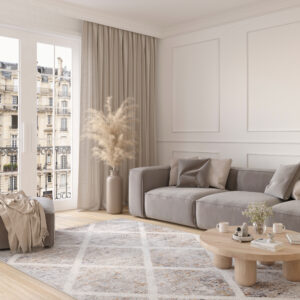 Alfombra Valley Gris Cobre Geométrico Enrejado