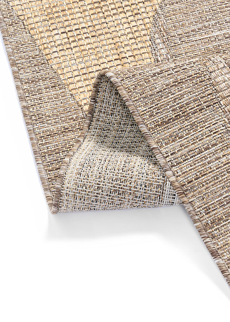 Alfombra de Exterior Yucana Marrón Abstracto