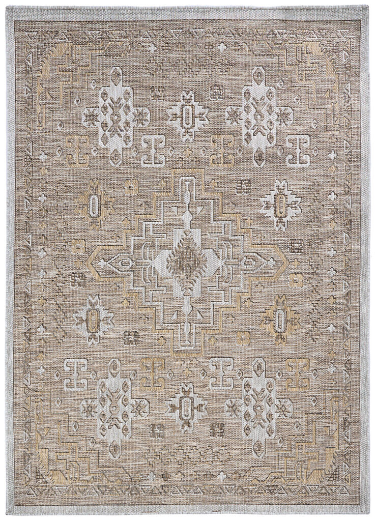 Alfombra de Exterior Yucana Marrón Gris Vintage