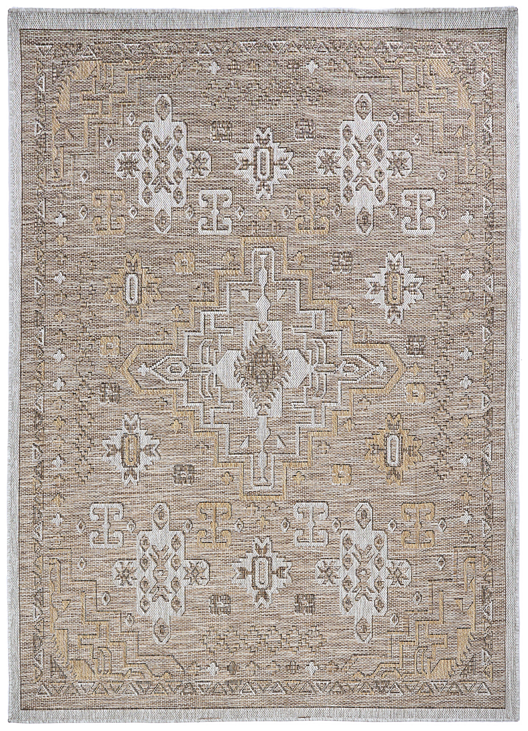 Alfombra de Exterior Yucana Marrón Gris Vintage