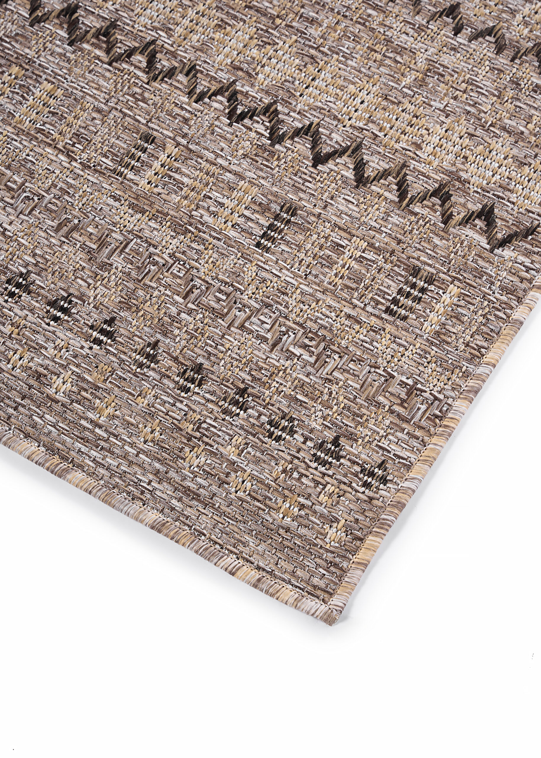 Alfombra de Exterior Yucana Marrón Zigzag