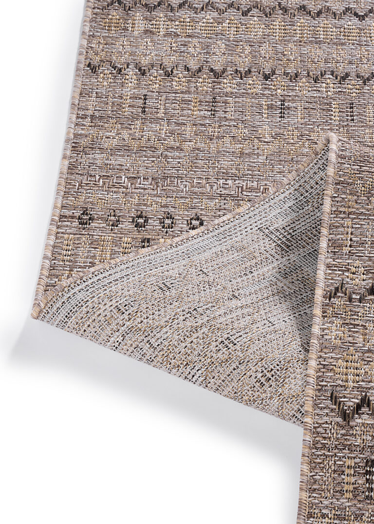 Alfombra de Exterior Yucana Marrón Zigzag