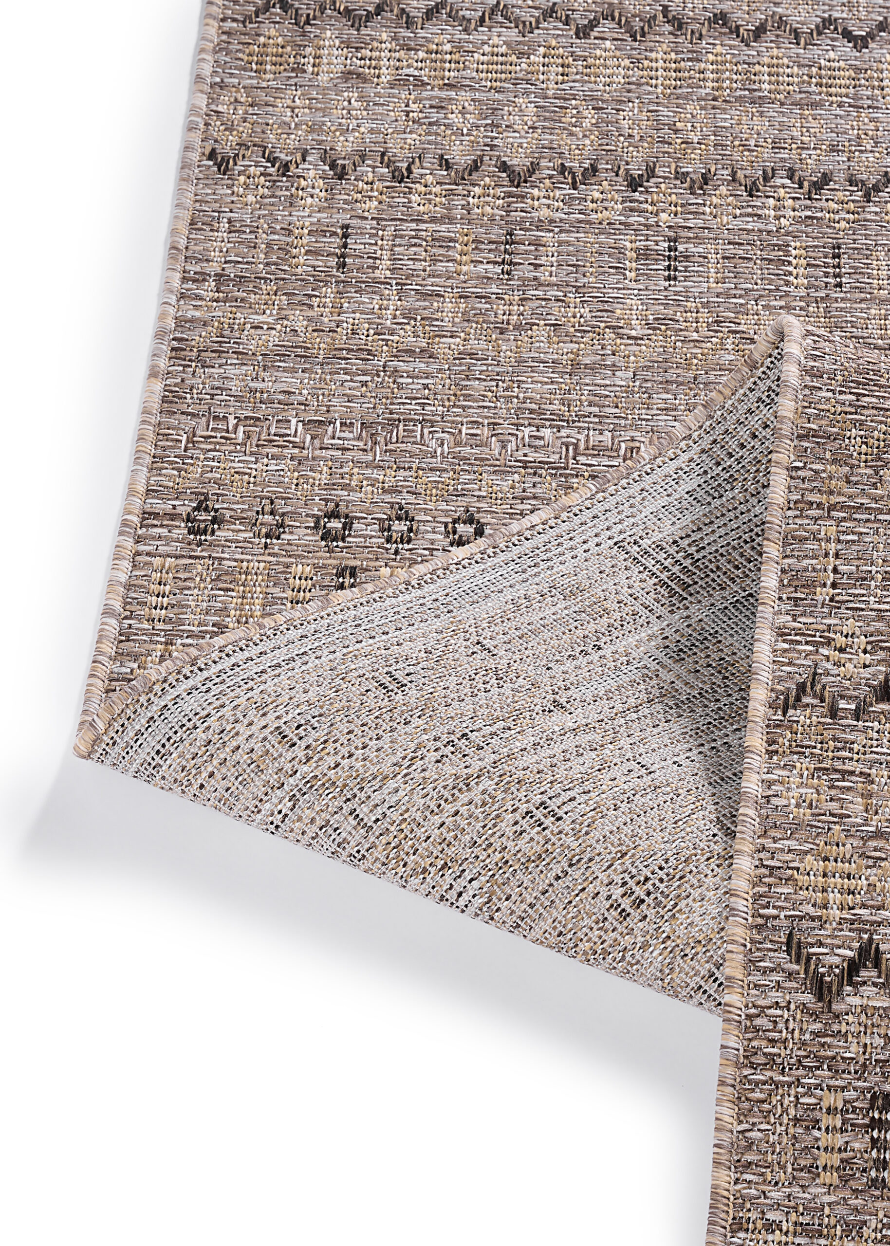 Alfombra de Exterior Yucana Marrón Zigzag