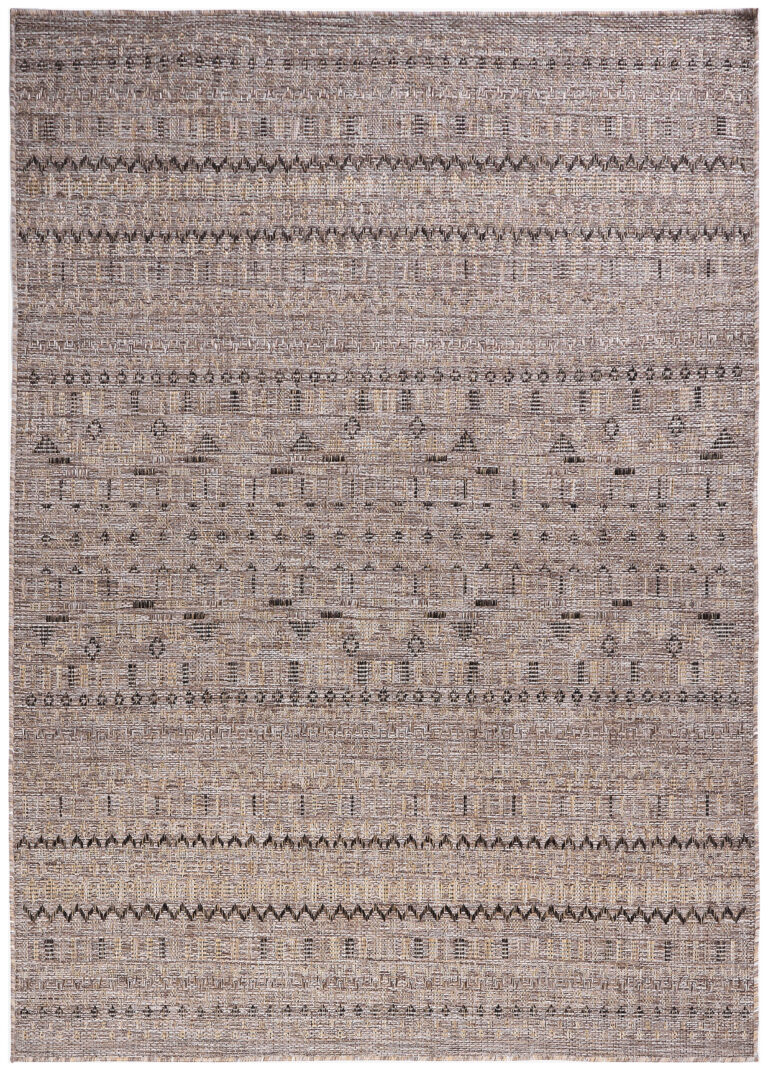 Alfombra de Exterior Yucana Marrón Zigzag