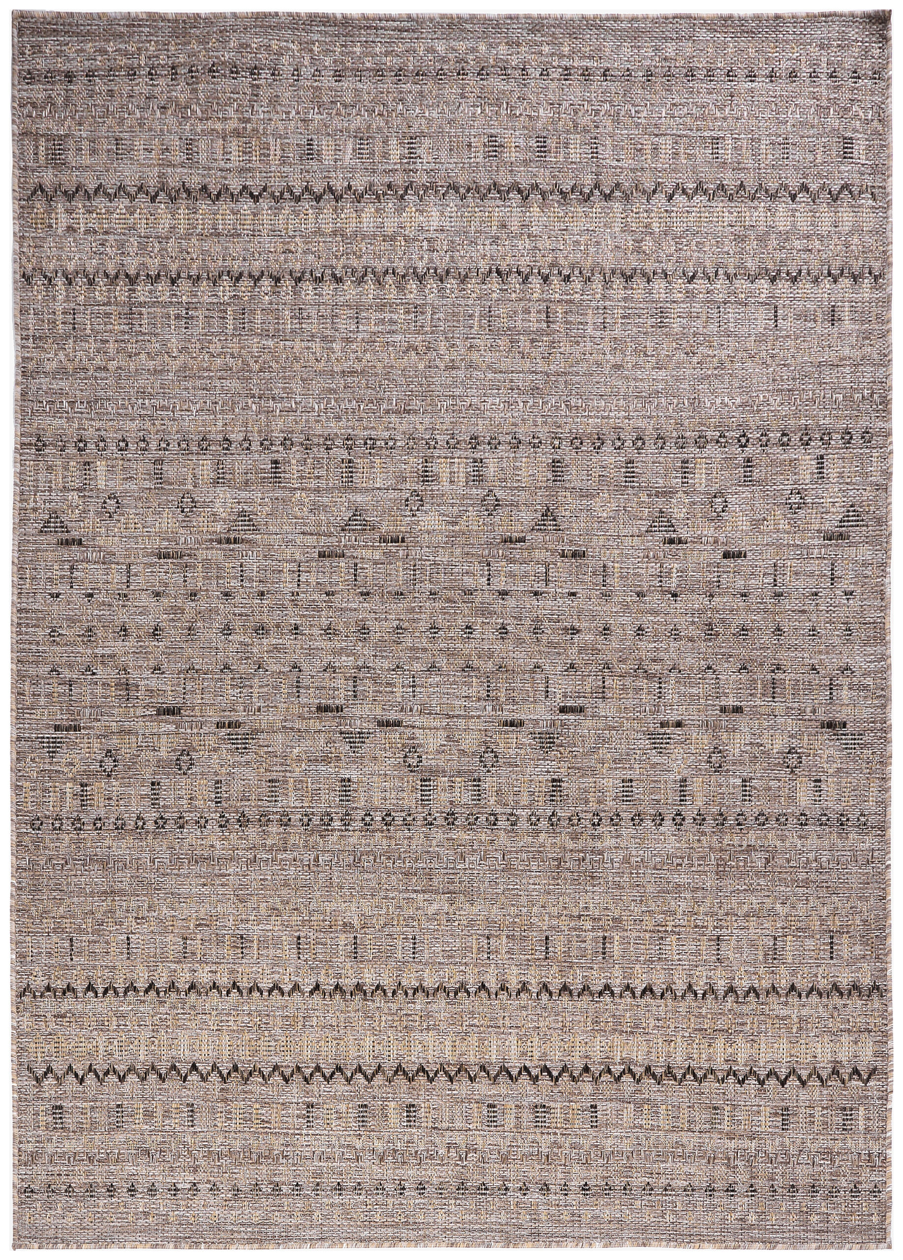 Alfombra de Exterior Yucana Marrón Zigzag