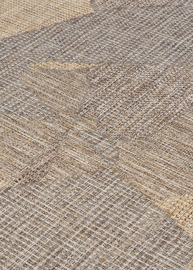 Alfombra de Exterior Yucana Marrón Abstracto