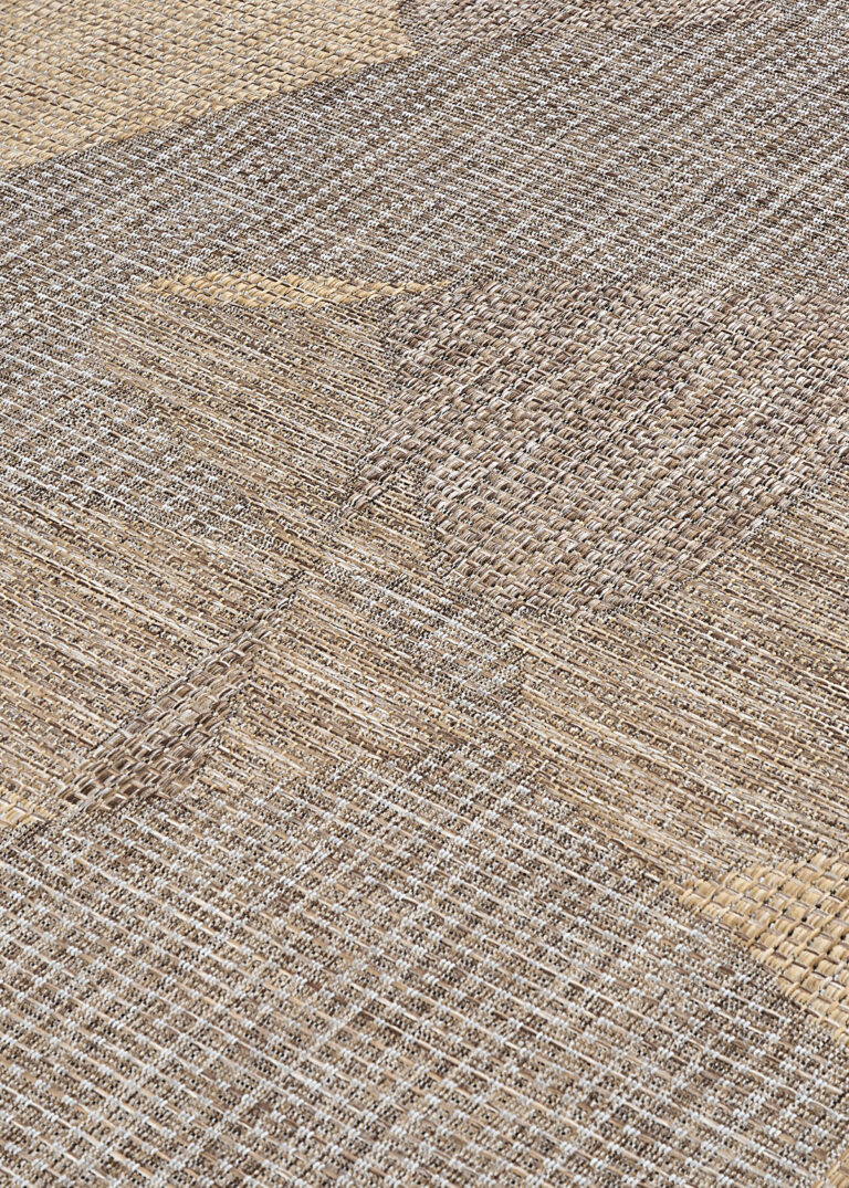 Alfombra de Exterior Yucana Marrón Abstracto