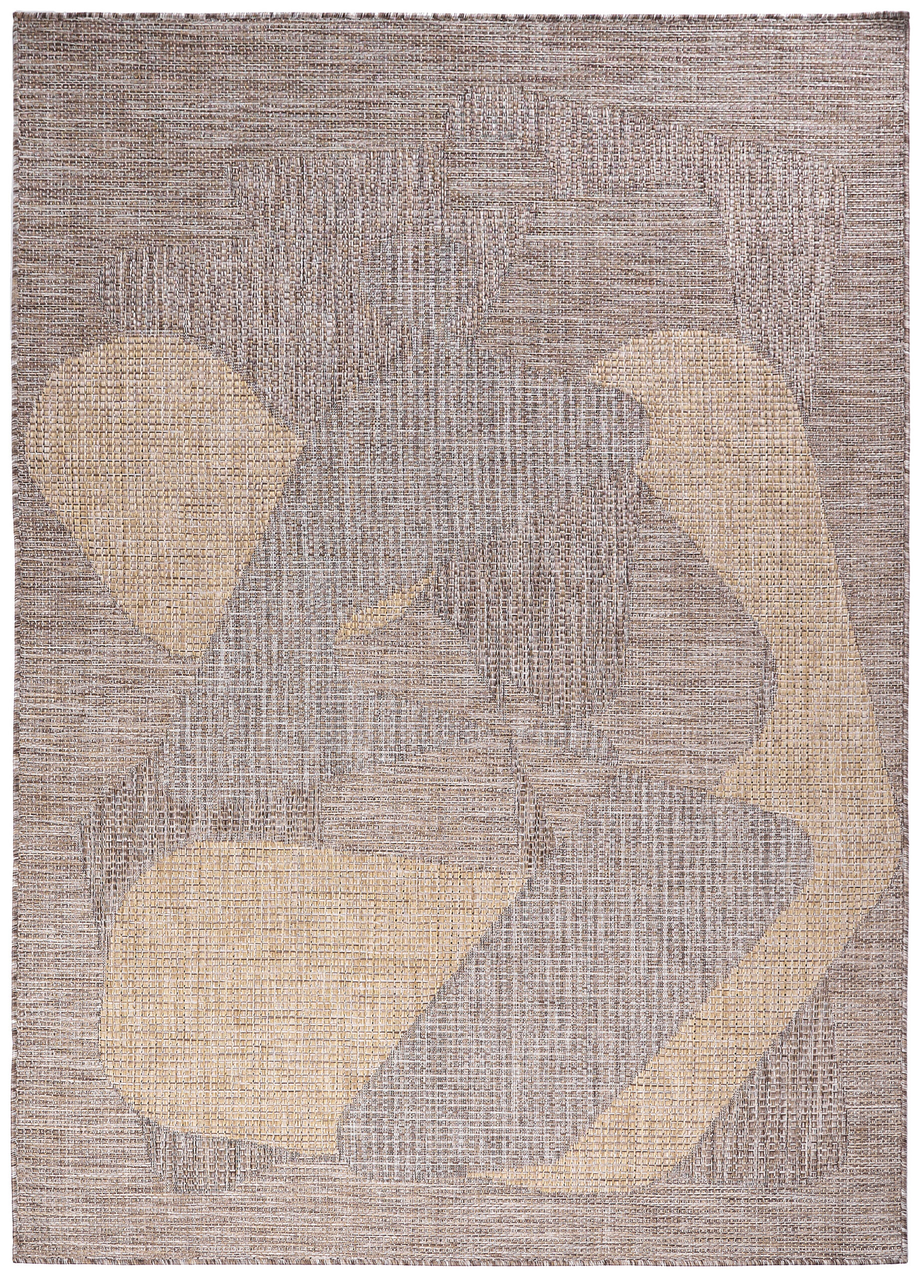 Alfombra de Exterior Yucana Marrón Abstracto