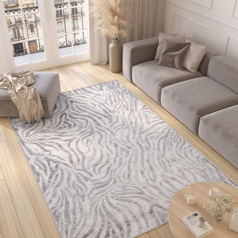 Alfombra Valley Gris Abstracto Rayas Cebra