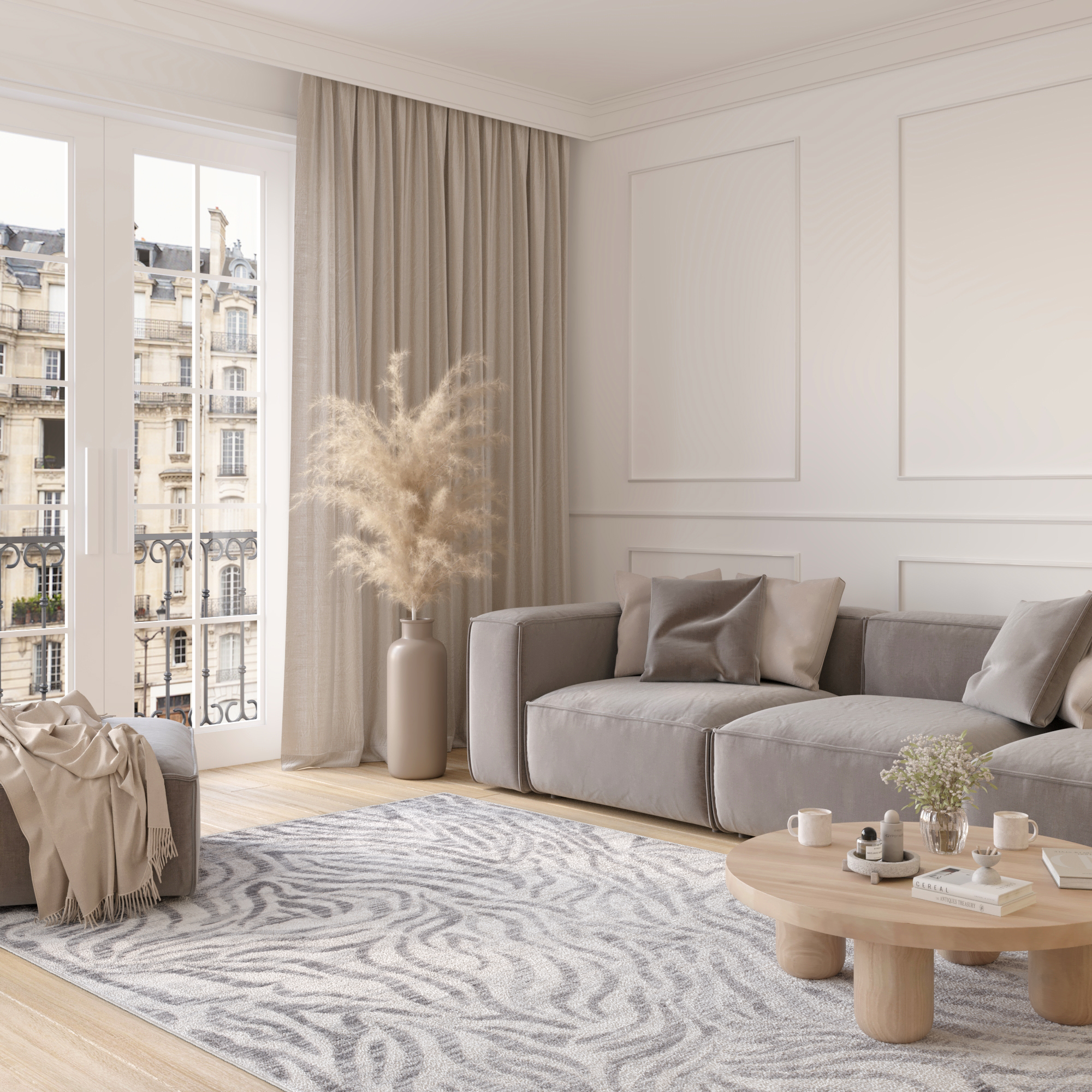 Alfombra Valley Gris Abstracto Rayas Cebra