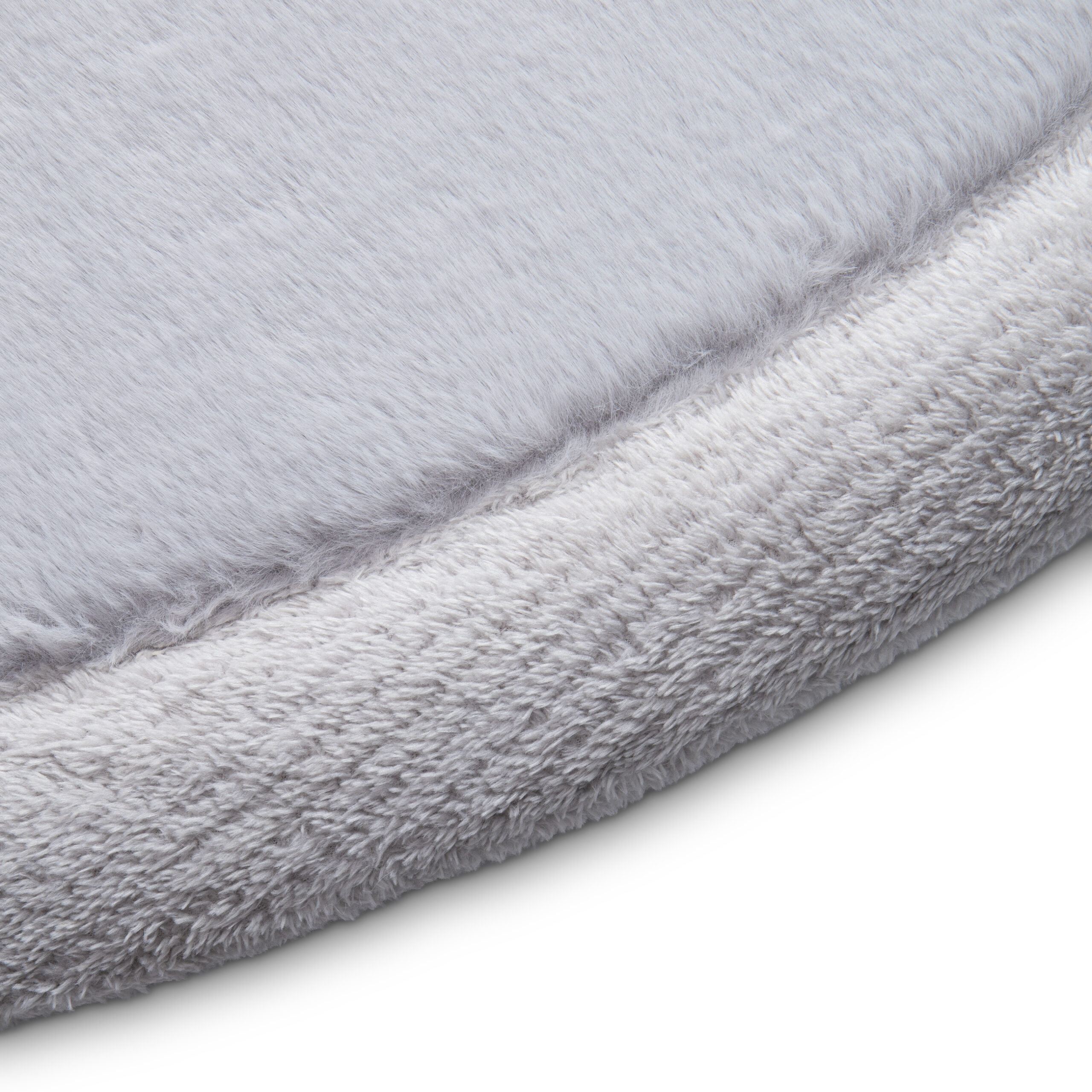 Alfombra Infantil Fluffin Redonda Gris Claro