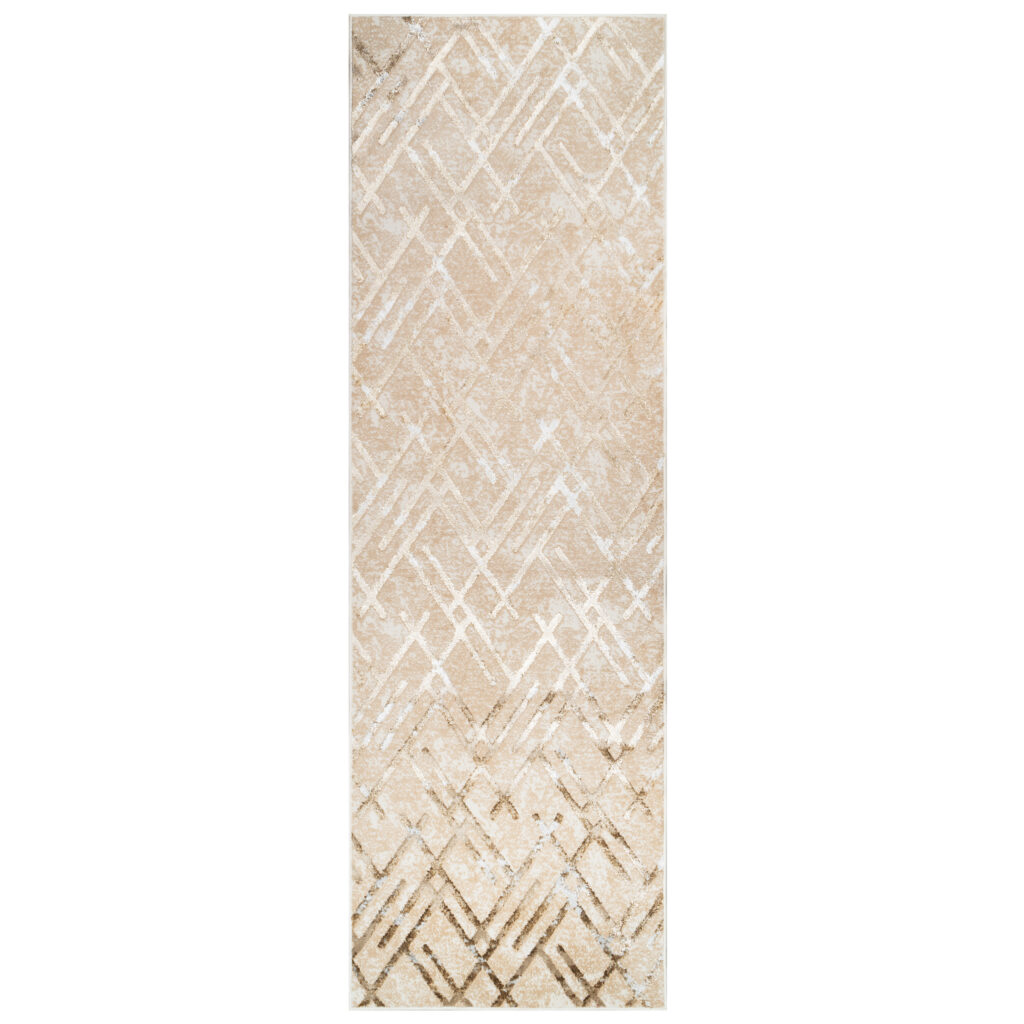 Pasillo Crystal Beige Dorado Zigzag