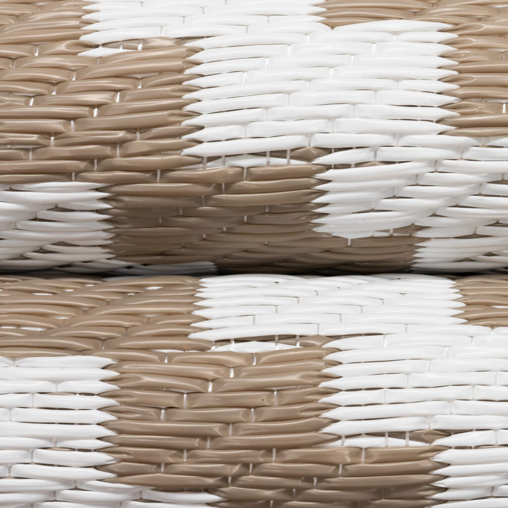 Alfombra Ibiza Exterior Reversible Impermeable Beige Blanco