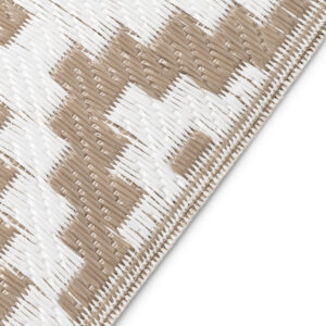 Alfombra Ibiza Exterior Reversible Impermeable Beige Blanco