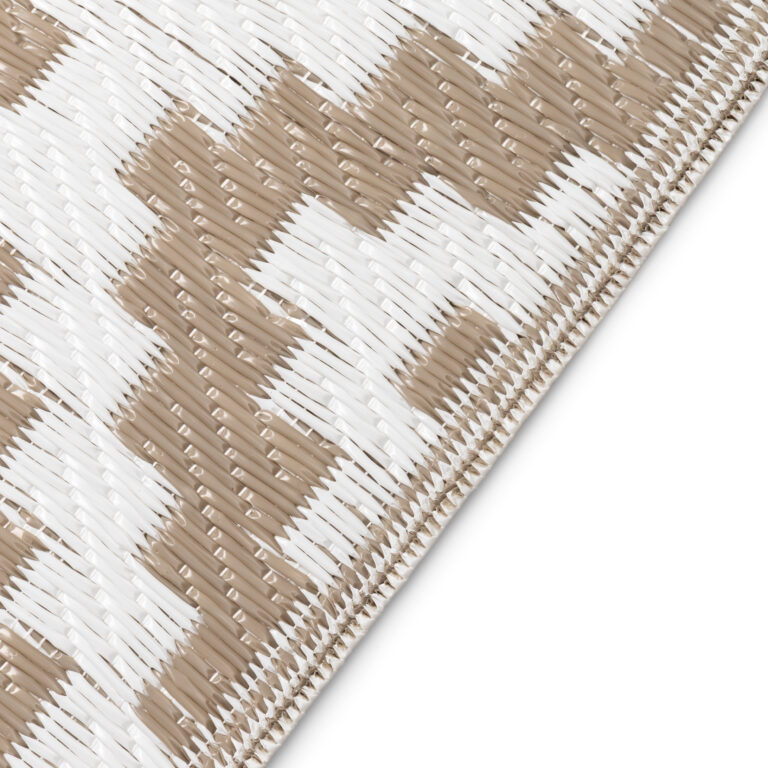 Alfombra Ibiza Exterior Reversible Impermeable Beige Blanco