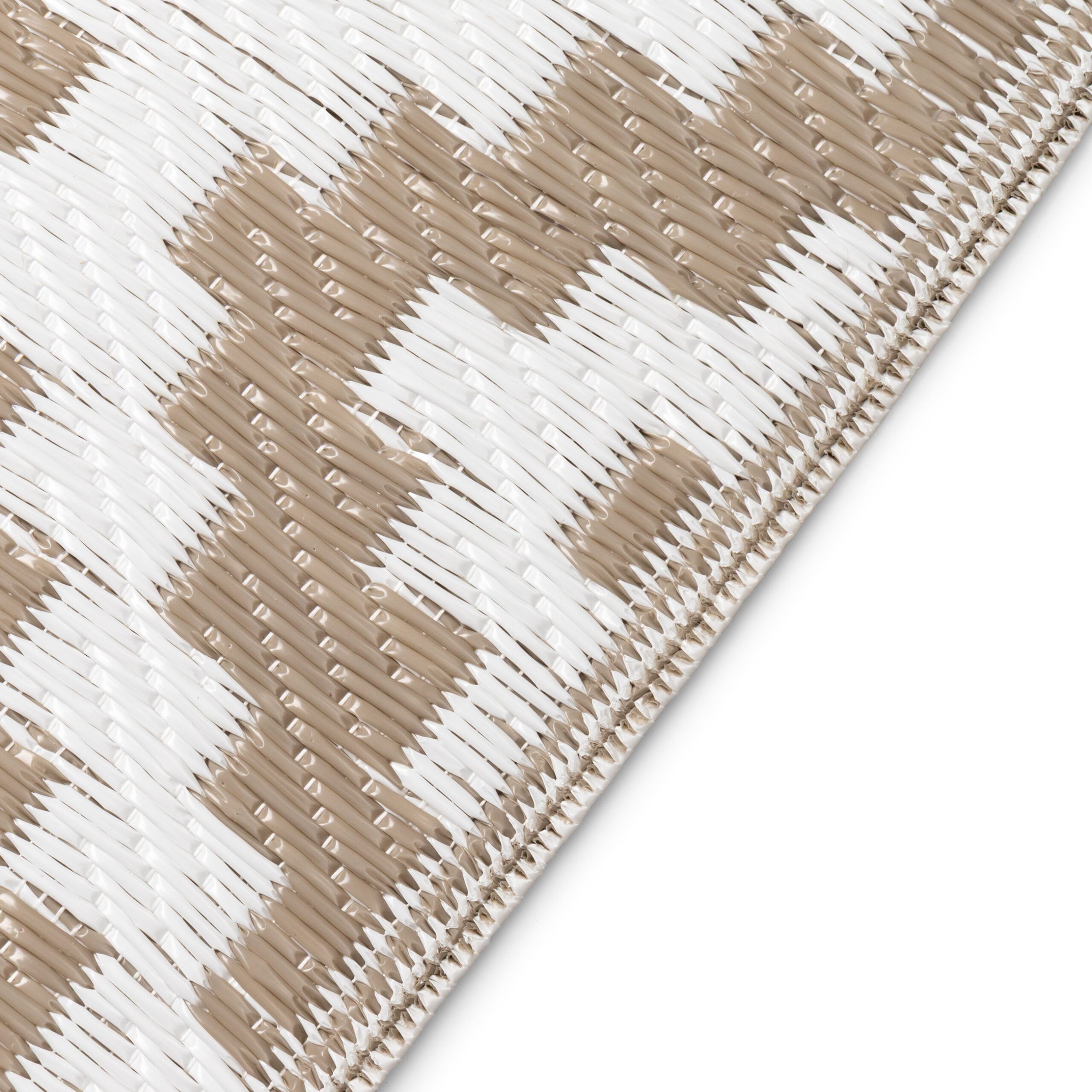 Alfombra Ibiza Exterior Reversible Impermeable Beige Blanco