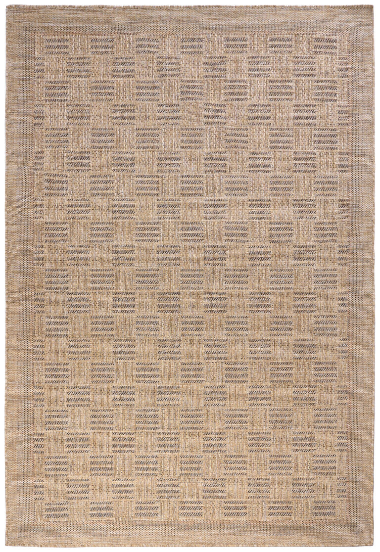 Alfombra de Exterior Yucana Beige Cuadros