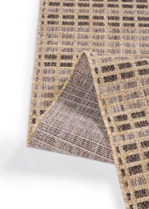 Alfombra de Exterior Yucana Beige Marrón Cuadros