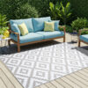 Alfombra Ibiza Exterior Reversible Impermeable Gris Blanco