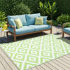 Alfombra Ibiza Exterior Reversible Impermeable Verde Blanco