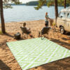 Alfombra Ibiza Exterior Reversible Impermeable Verde Blanco