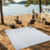 Alfombra Ibiza Exterior Reversible Impermeable Gris Blanco Rombos
