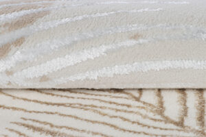 Alfombra Crystal Redonda Dorado Marrón Crema Hojas