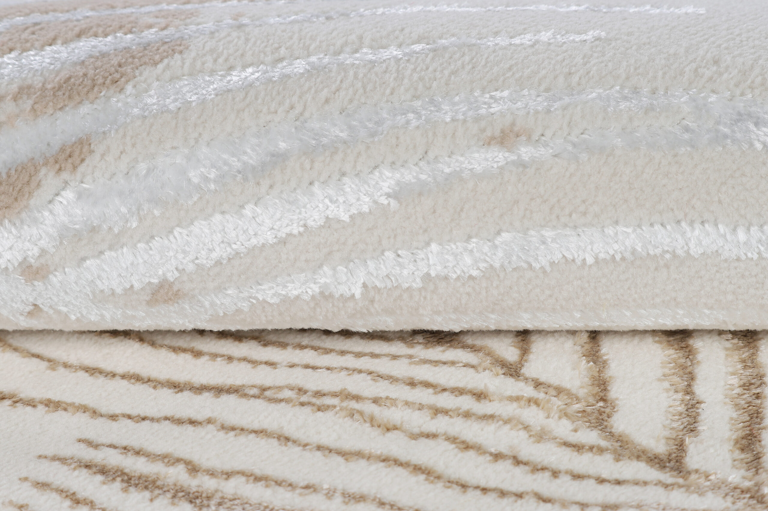 Alfombra Crystal Redonda Dorado Marrón Crema Hojas