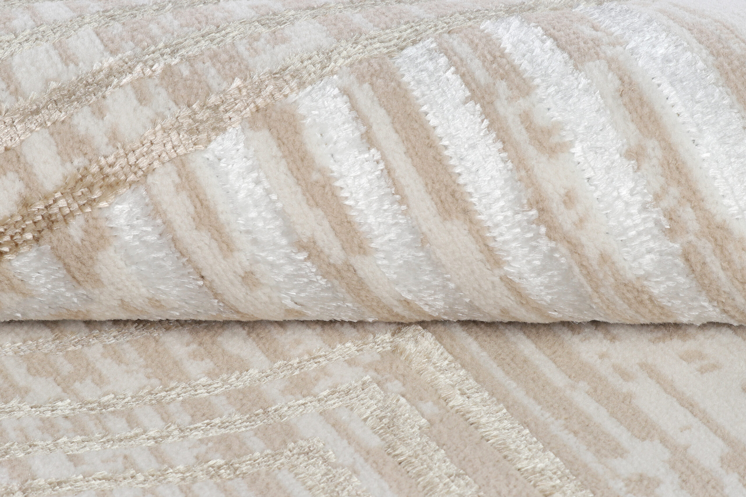 Alfombra Crystal Redonda Beige Marrón Crema Rayas